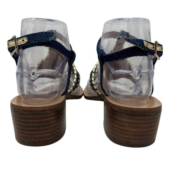 Jack Rogers Navy and Gold Sandals size 7.5 - Picture 2 of 6